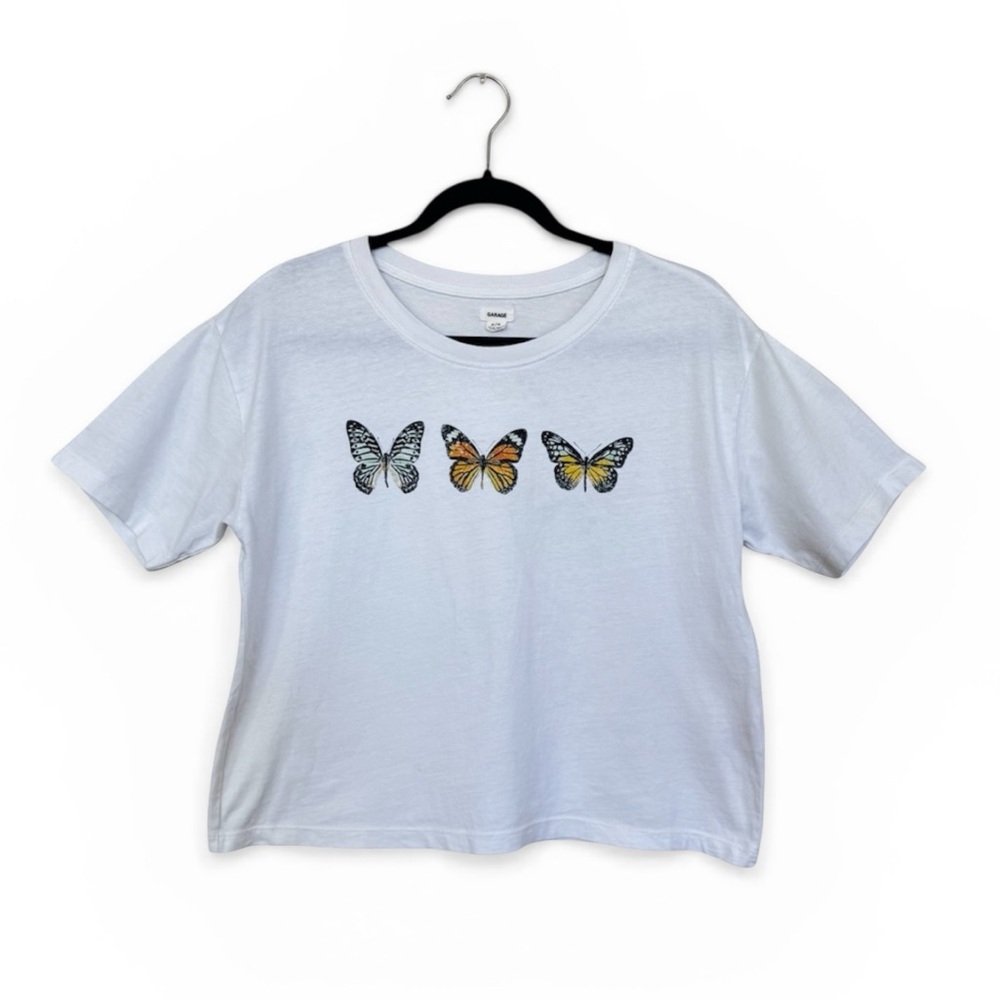 Garage White Butterfly Graphic Tee
